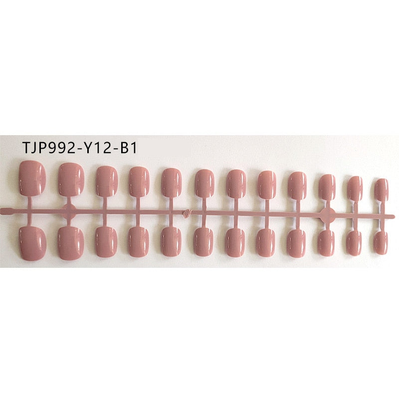 Matte False Nail Tips Solid Color Matte Super Long Coffin False Nail Ballet Press on Nails Tips for Artificial Fingernails
