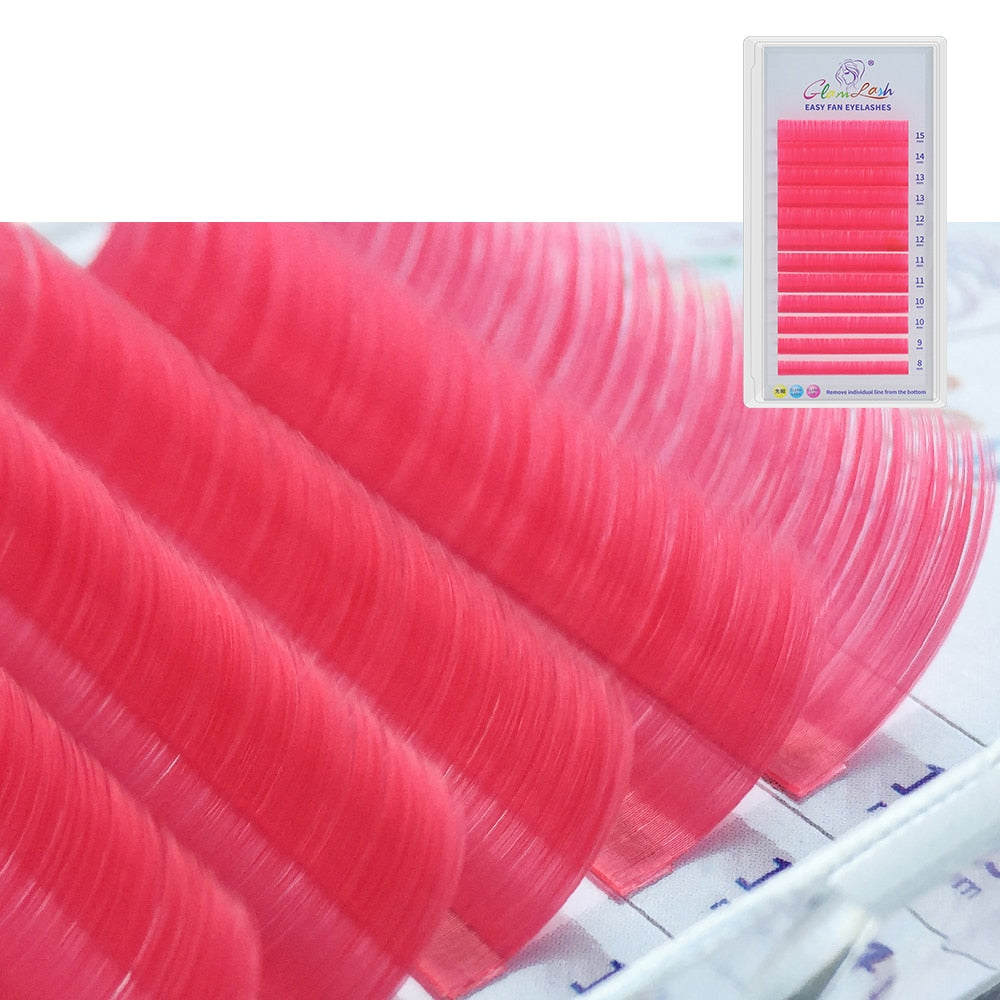 GLAMLASH Colored Easy fan Lashes Eyelash Extension mink eyelashes soft russian volume Fake Lashes color natural colored lashes