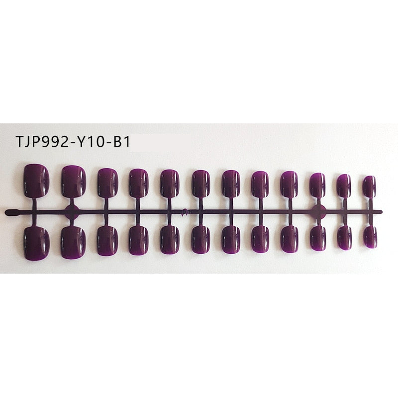 Matte False Nail Tips Solid Color Matte Super Long Coffin False Nail Ballet Press on Nails Tips for Artificial Fingernails