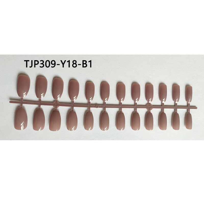 Matte False Nail Tips Solid Color Matte Super Long Coffin False Nail Ballet Press on Nails Tips for Artificial Fingernails
