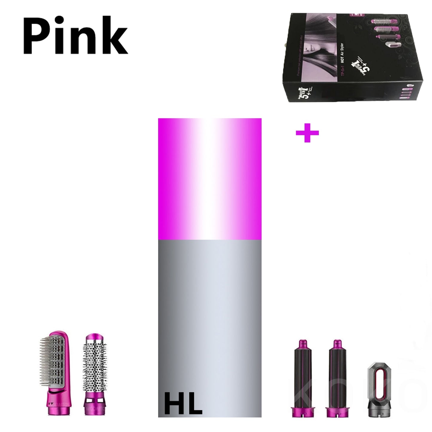 Hair Dryer 5 In 1 Electric Hair Comb Negative Ion Straightener Brush Blow Dryer Air Comb Curling Wand Detachable Brush Kit Home