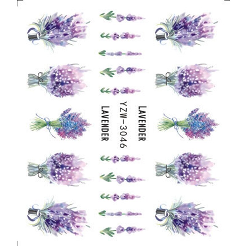 Single Sheet Nail Art Sticker Water Transfer Fruit Geometry Press On Nails Fake Nail Sticker Decoracion For Women