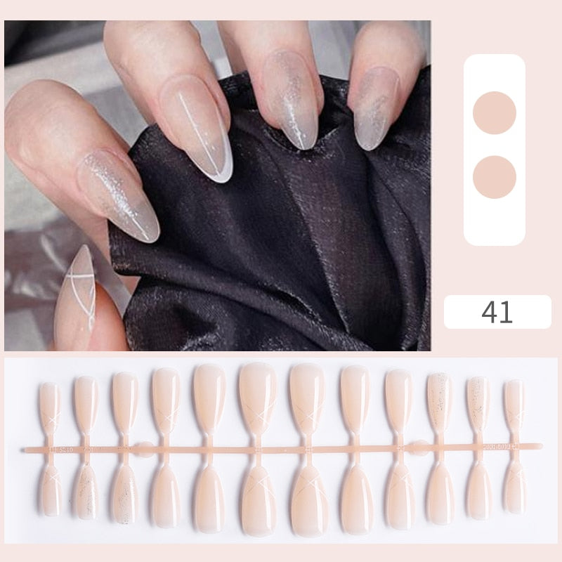 Matte False Nail Tips Solid Color Matte Super Long Coffin False Nail Ballet Press on Nails Tips for Artificial Fingernails