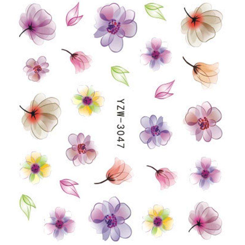 Single Sheet Nail Art Sticker Water Transfer Fruit Geometry Press On Nails Fake Nail Sticker Decoracion For Women
