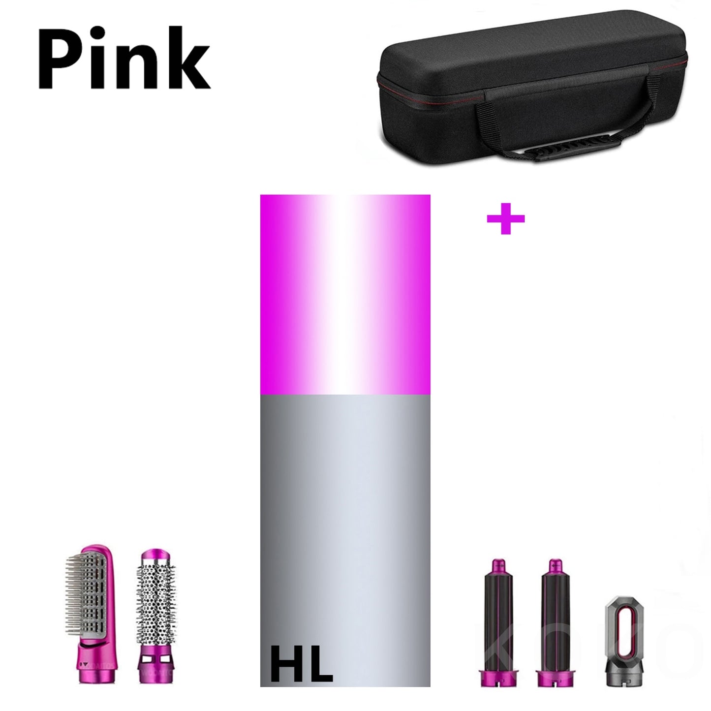 Hair Dryer 5 In 1 Electric Hair Comb Negative Ion Straightener Brush Blow Dryer Air Comb Curling Wand Detachable Brush Kit Home