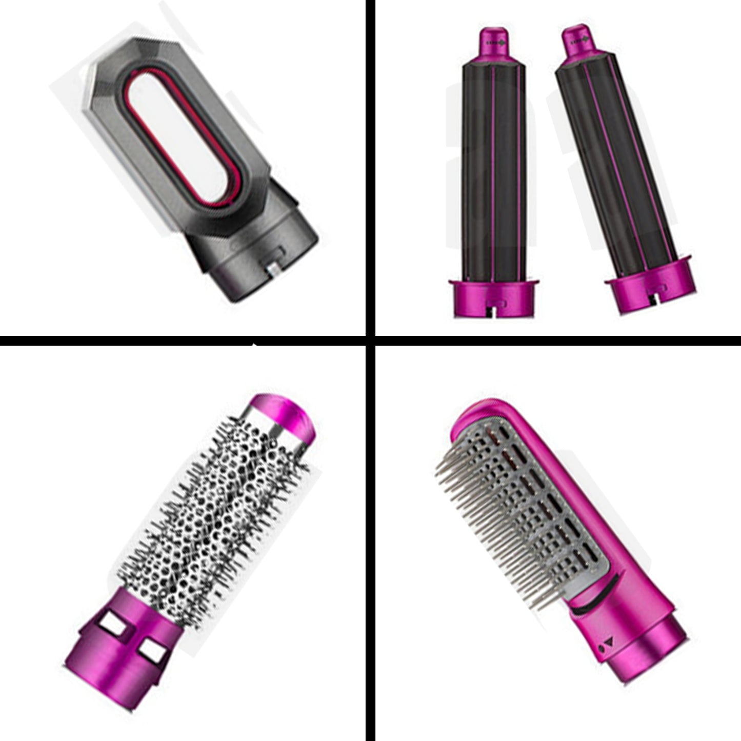 Hair Dryer 5 In 1 Electric Hair Comb Negative Ion Straightener Brush Blow Dryer Air Comb Curling Wand Detachable Brush Kit Home