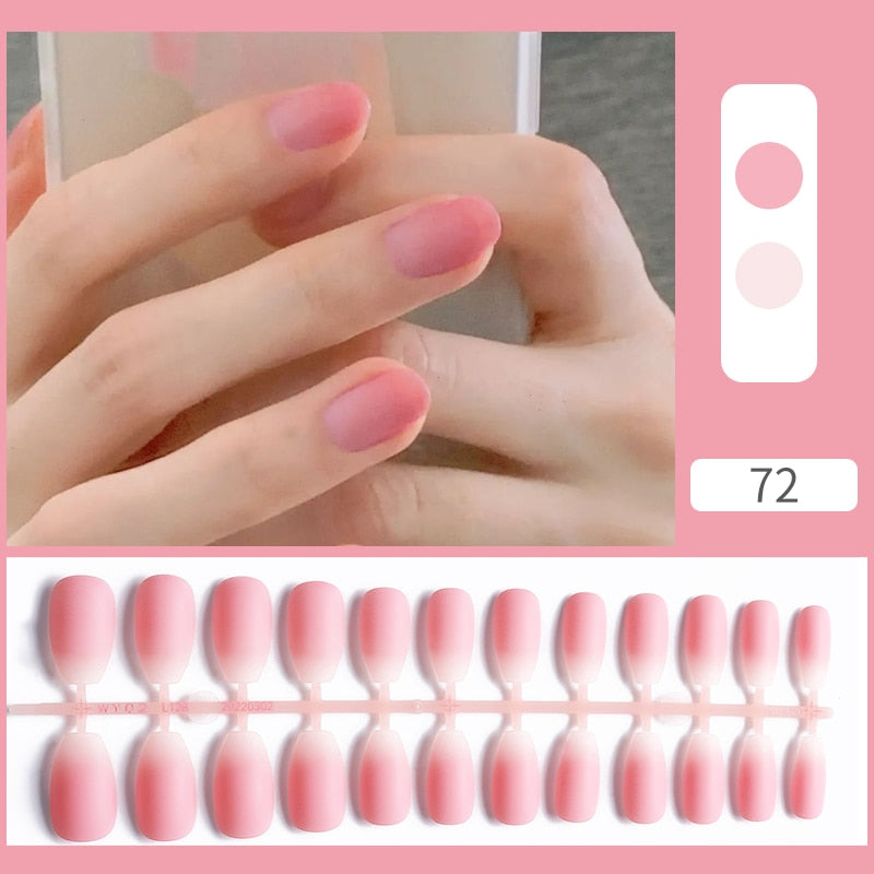 Matte False Nail Tips Solid Color Matte Super Long Coffin False Nail Ballet Press on Nails Tips for Artificial Fingernails