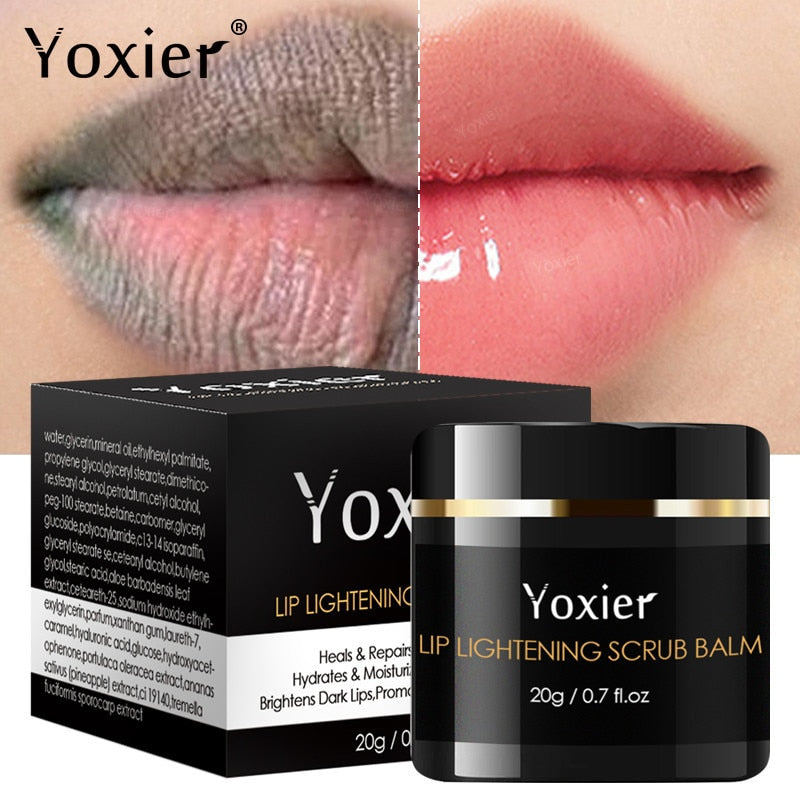 Efficient Lip Lightening Scrub Balm Remove Dull Lips Moisturizing Anti-Aging Anti-Cracking Hyaluronic Acid Brighten Black Lip