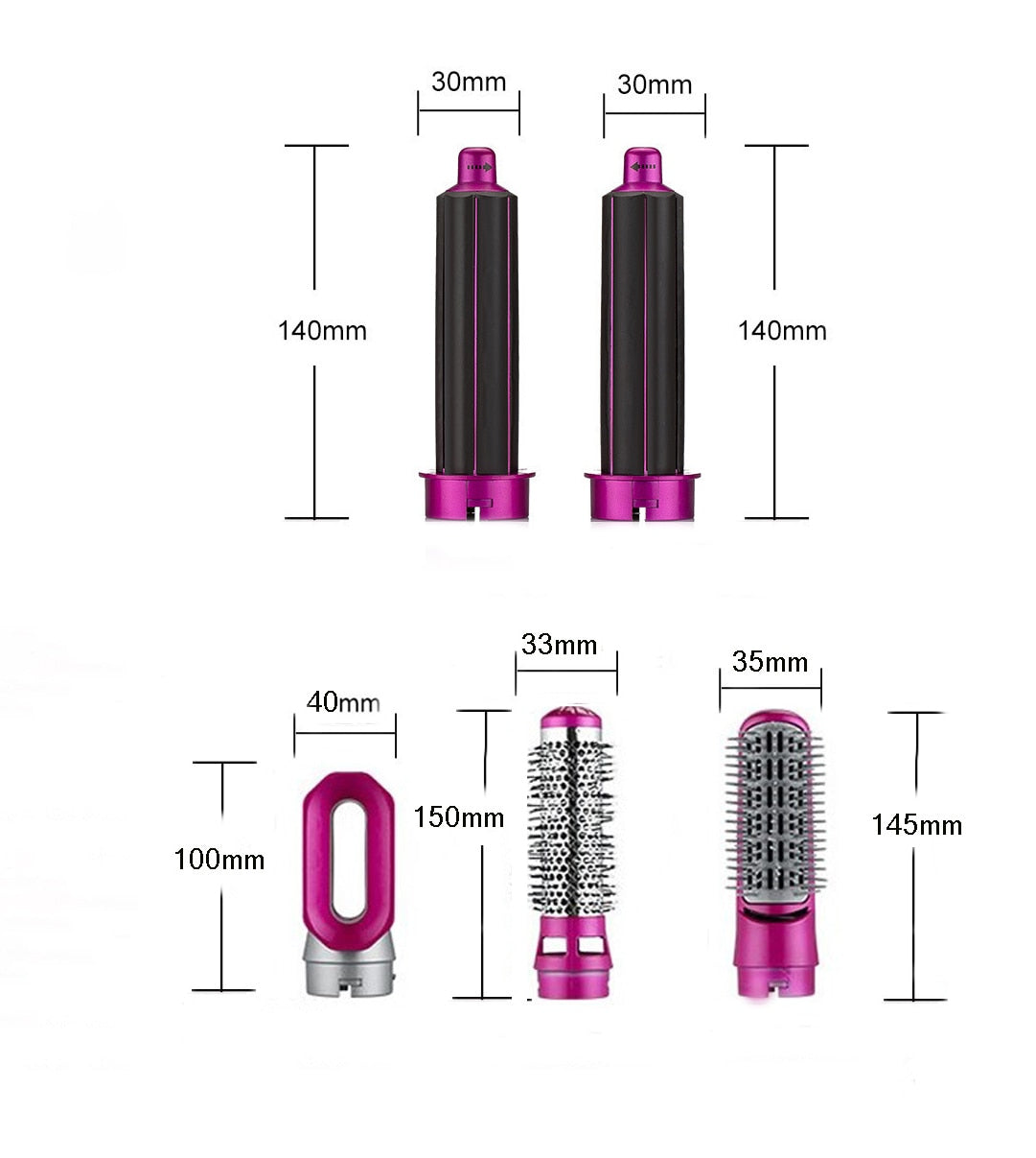 Hair Dryer 5 In 1 Electric Hair Comb Negative Ion Straightener Brush Blow Dryer Air Comb Curling Wand Detachable Brush Kit Home