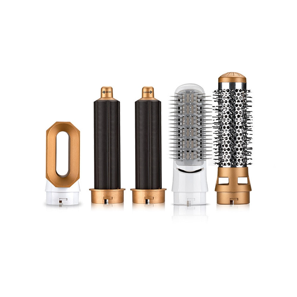 Hair Dryer 5 In 1 Electric Hair Comb Negative Ion Straightener Brush Blow Dryer Air Comb Curling Wand Detachable Brush Kit Home