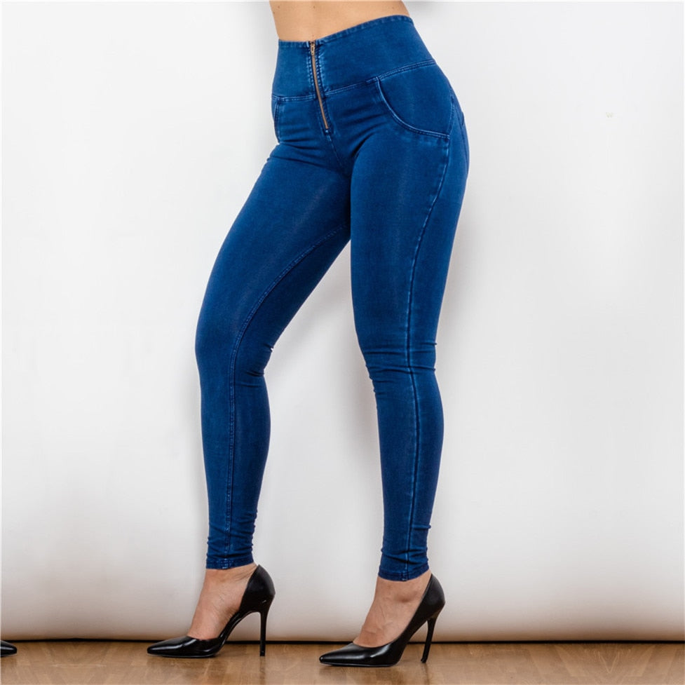Melody High Waisted Jeans Women's Straight Leg Jeans Fitness Jeggings