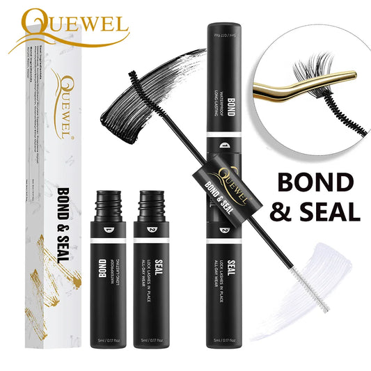 Quewel Lash Bond and Seal 10ML Lash Clusters Long Lasting Lash Glue Waterproof for Individual Cluster Lashes Glue pegamento