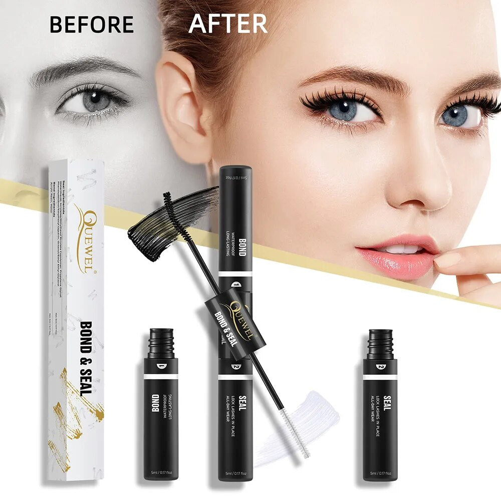 Quewel Lash Bond and Seal 10ML Lash Clusters Long Lasting Lash Glue Waterproof for Individual Cluster Lashes Glue pegamento