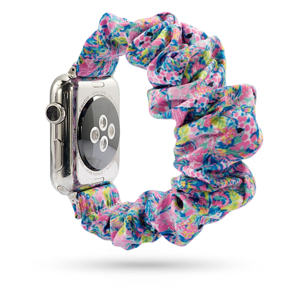 Scrunchie Elastic Band for Apple Watch 7 6 5 4 3 42mm 44mm sport strap Bracelet for iwatch wrist series 7 45 41 mm