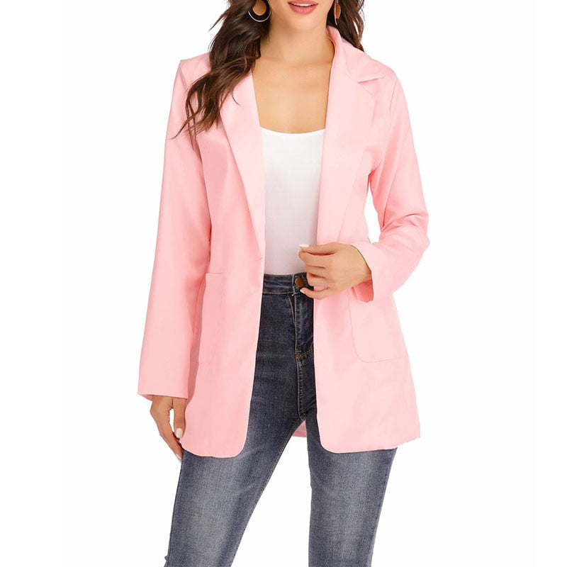 Women's Blazers Jacket 2022 Spring and Autumn Female Jacket Oversize Office Long Sleeve Solid Color Coat Loose Casual Clothes