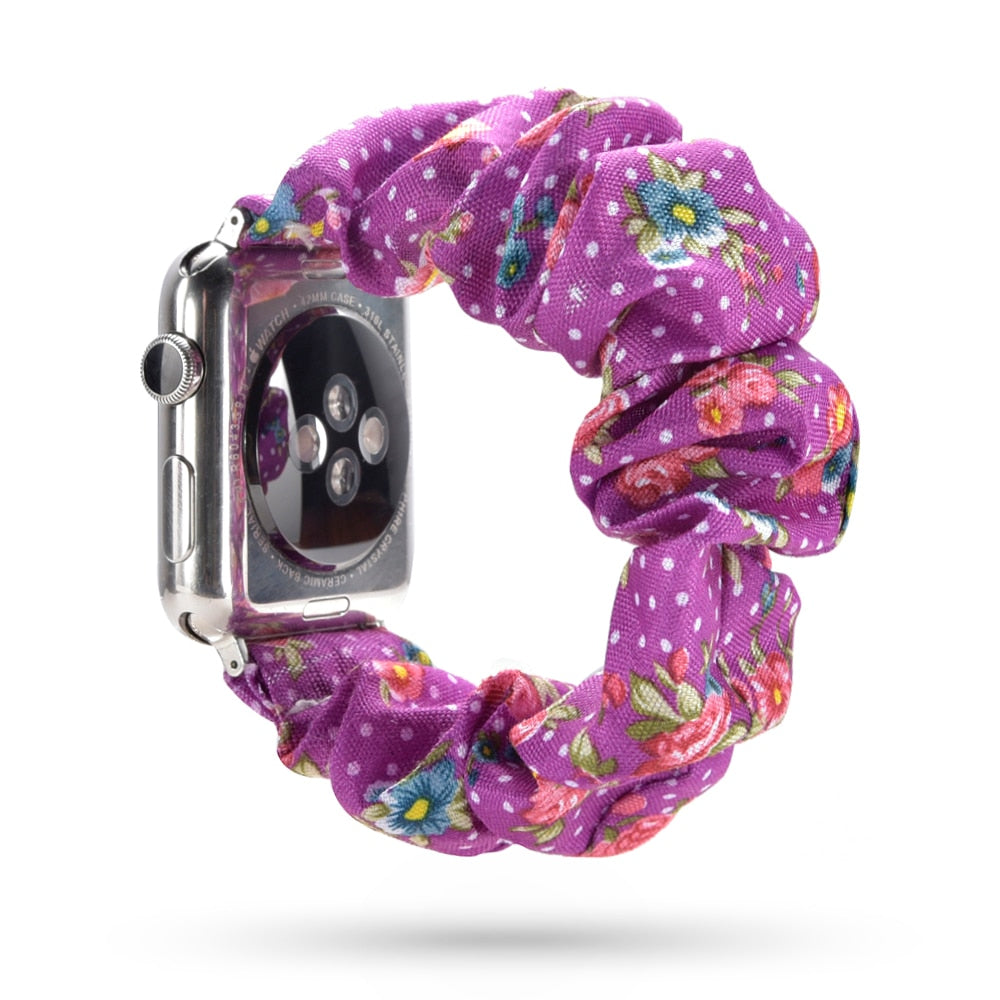 Scrunchie Elastic Band for Apple Watch 7 6 5 4 3 38 bands 40mm 42mm 44mm sport strap Bracelet for iwatch wrist series 7 45 41 mm