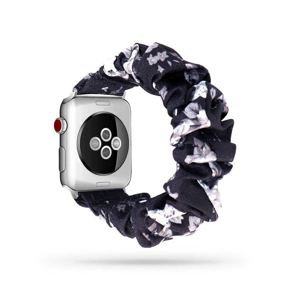 Scrunchie Elastic Band for Apple Watch 7 6 5 4 3 38 bands 40mm 42mm 44mm sport strap Bracelet for iwatch wrist series 7 45 41 mm