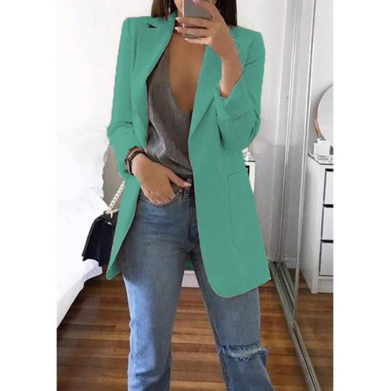 Women's Blazers Jacket 2022 Spring and Autumn Female Jacket Oversize Office Long Sleeve Solid Color Coat Loose Casual Clothes