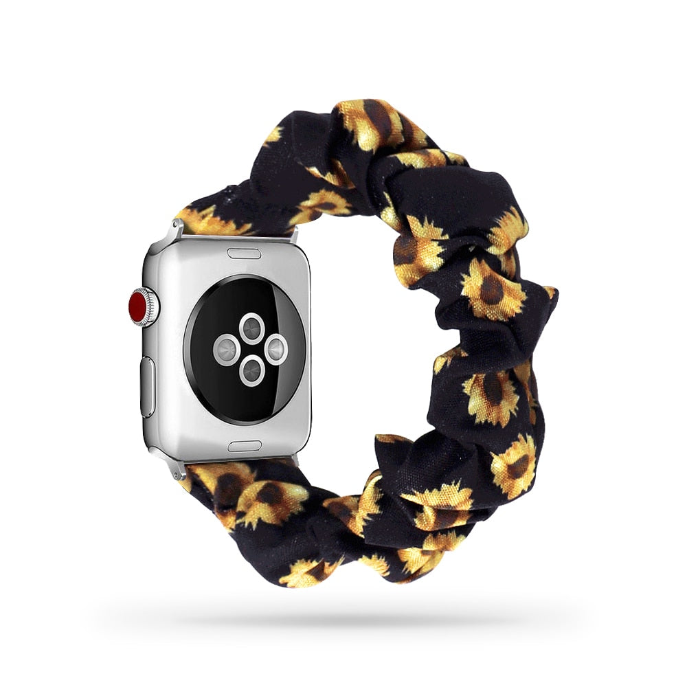 Scrunchie Elastic Band for Apple Watch 7 6 5 4 3 38 bands 40mm 42mm 44mm sport strap Bracelet for iwatch wrist series 7 45 41 mm