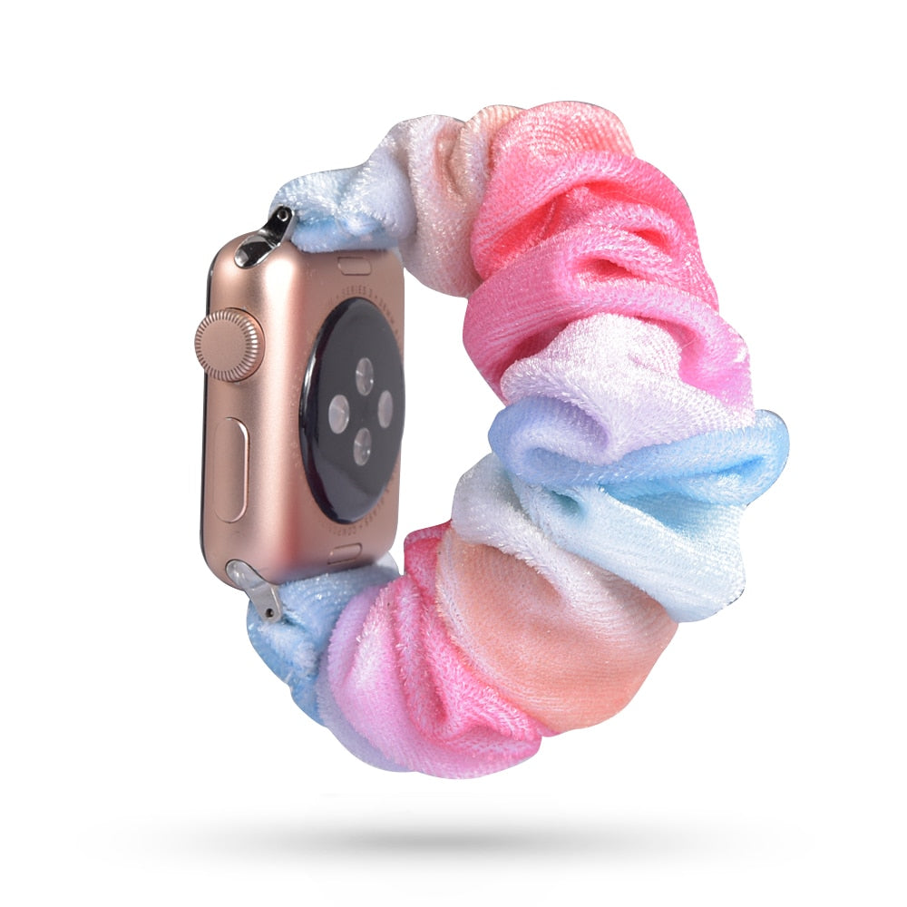 Scrunchie Elastic Band for Apple Watch 7 6 5 4 3 38 bands 40mm 42mm 44mm sport strap Bracelet for iwatch wrist series 7 45 41 mm