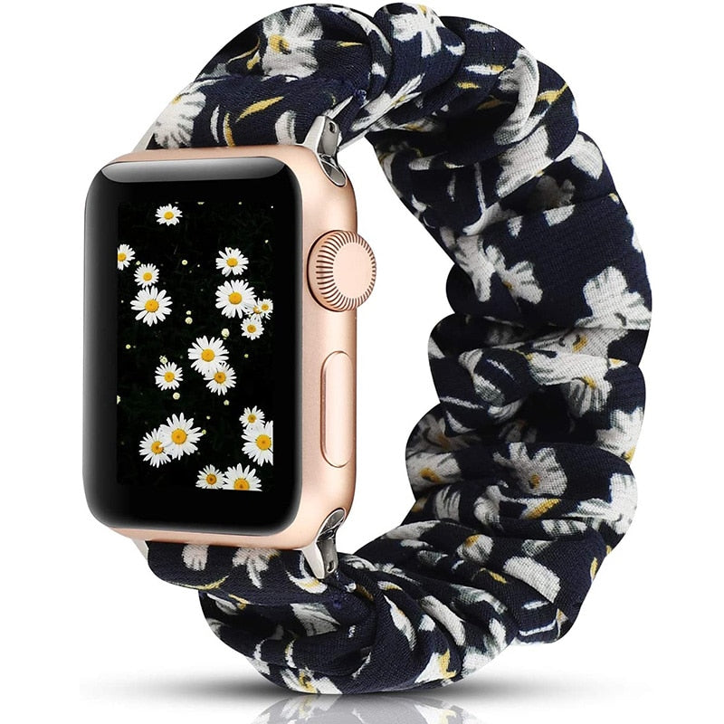 Scrunchie Elastic Band for Apple Watch 7 6 5 4 3 38 bands 40mm 42mm 44mm sport strap Bracelet for iwatch wrist series 7 45 41 mm