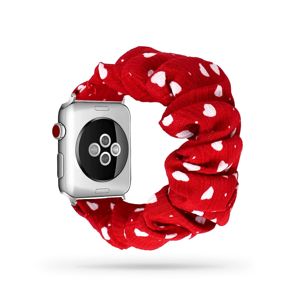 Scrunchie Elastic Band for Apple Watch 7 6 5 4 3 42mm 44mm sport strap Bracelet for iwatch wrist series 7 45 41 mm