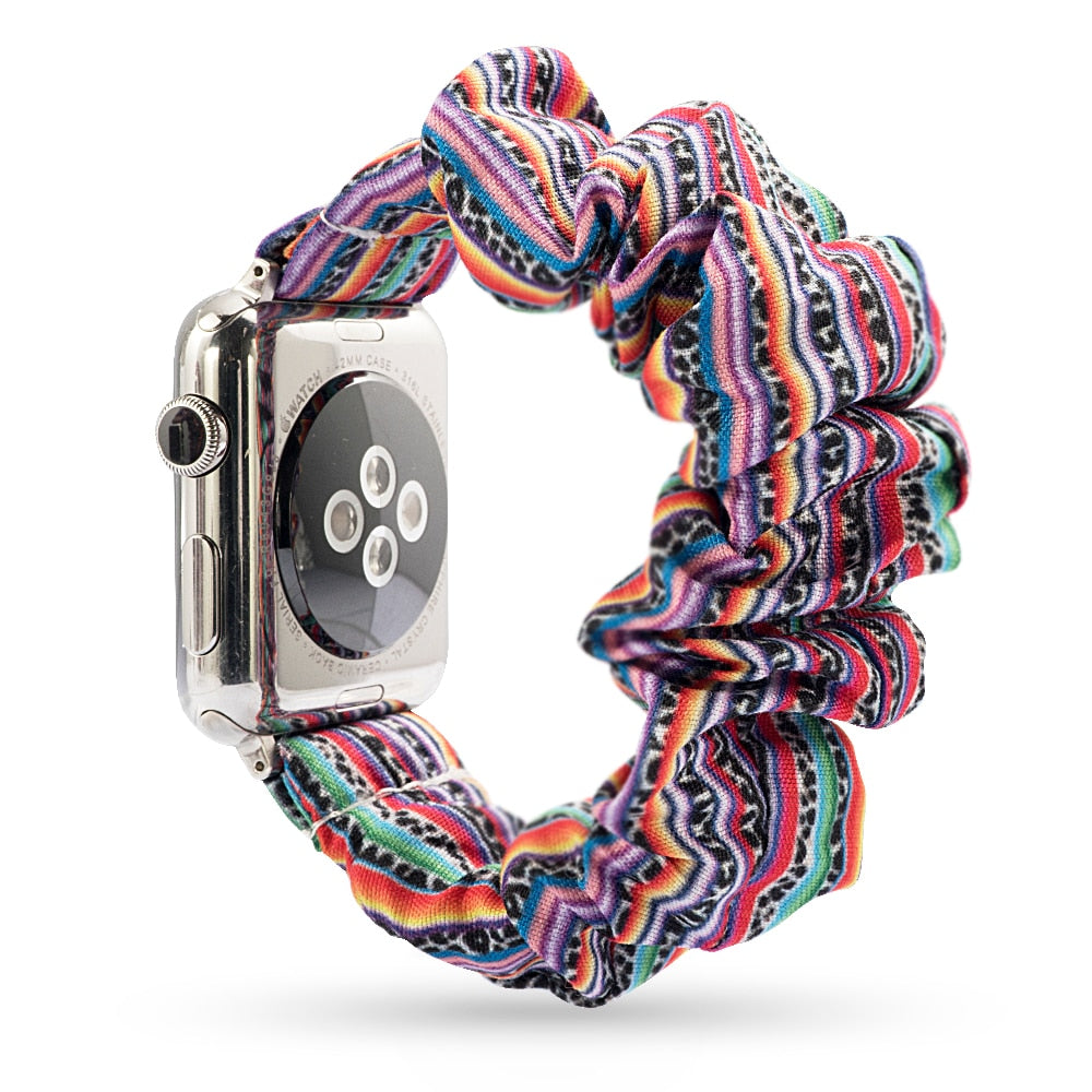 Scrunchie Elastic Band for Apple Watch 7 6 5 4 3 42mm 44mm sport strap Bracelet for iwatch wrist series 7 45 41 mm