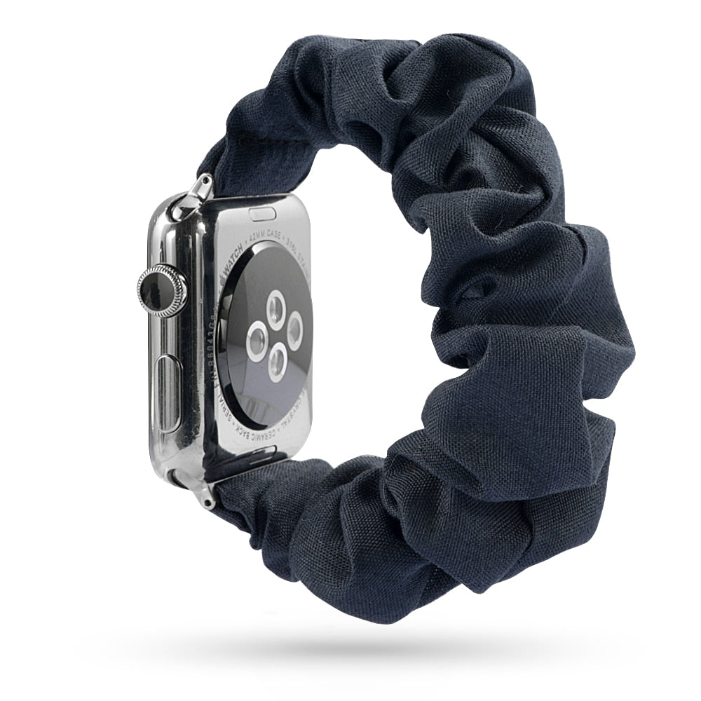 Scrunchie Elastic Band for Apple Watch 7 6 5 4 3 42mm 44mm sport strap Bracelet for iwatch wrist series 7 45 41 mm