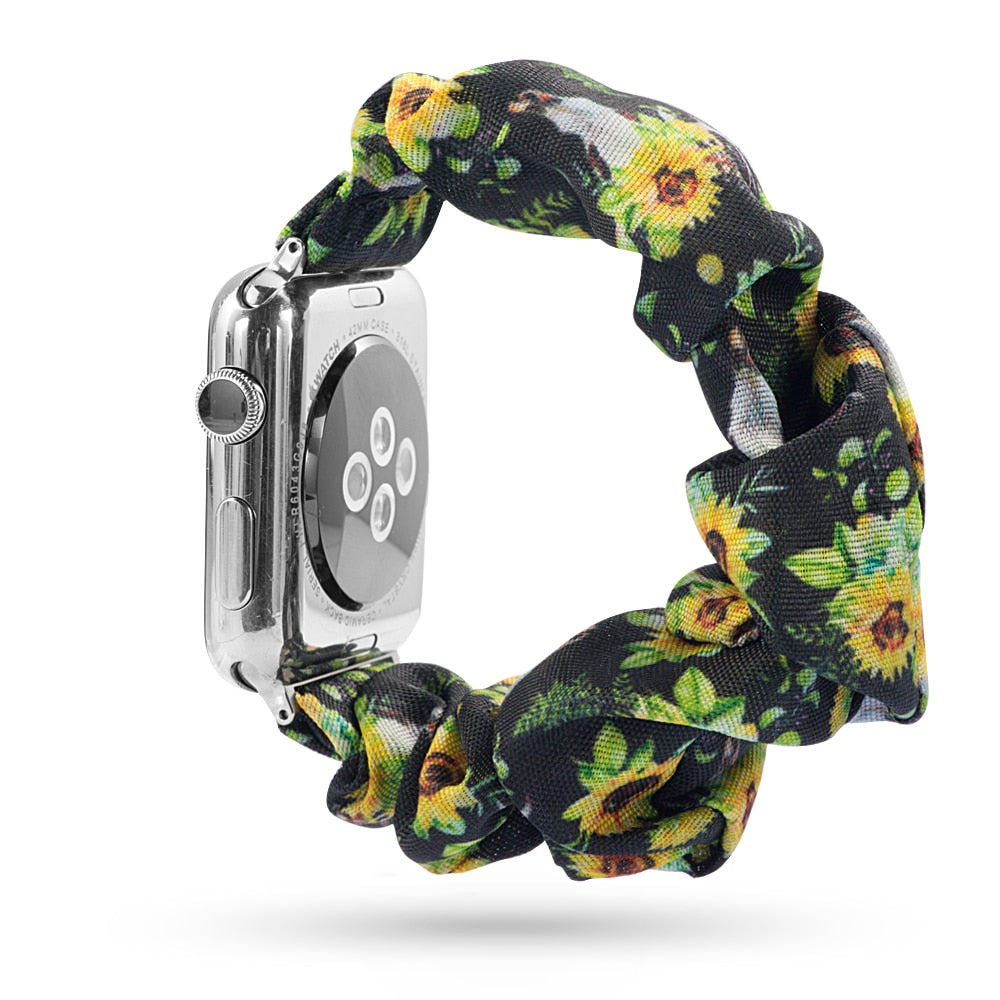 Scrunchie Elastic Band for Apple Watch 7 6 5 4 3 42mm 44mm sport strap Bracelet for iwatch wrist series 7 45 41 mm