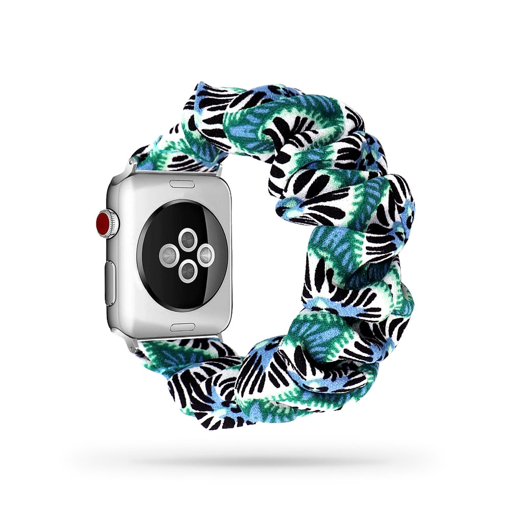 Scrunchie Elastic Band for Apple Watch 7 6 5 4 3 38 bands 40mm 42mm 44mm sport strap Bracelet for iwatch wrist series 7 45 41 mm