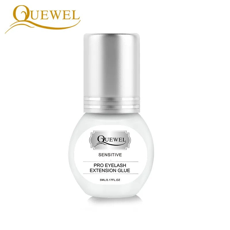 Quewel Eyelash Extension Glue 5ml/Bottle Lash Ultra Super Glue 1-2 s Dry Time Individual Lashes Adhesive Retention 7-8 Weeks