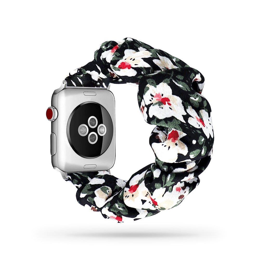 Scrunchie Elastic Band for Apple Watch 7 6 5 4 3 38 bands 40mm 42mm 44mm sport strap Bracelet for iwatch wrist series 7 45 41 mm