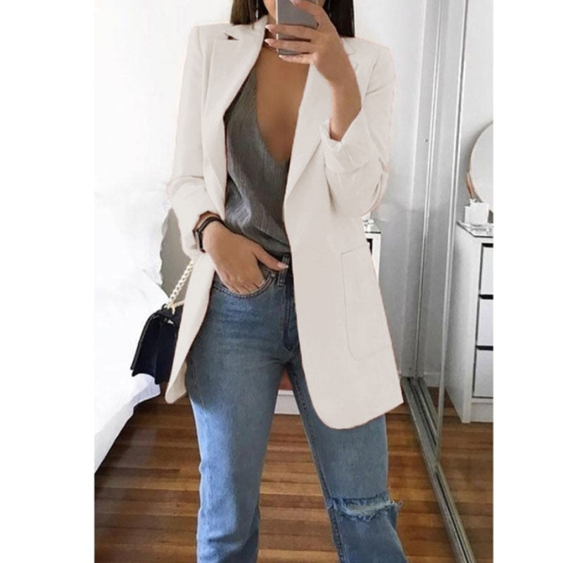 Women's Blazers Jacket 2022 Spring and Autumn Female Jacket Oversize Office Long Sleeve Solid Color Coat Loose Casual Clothes