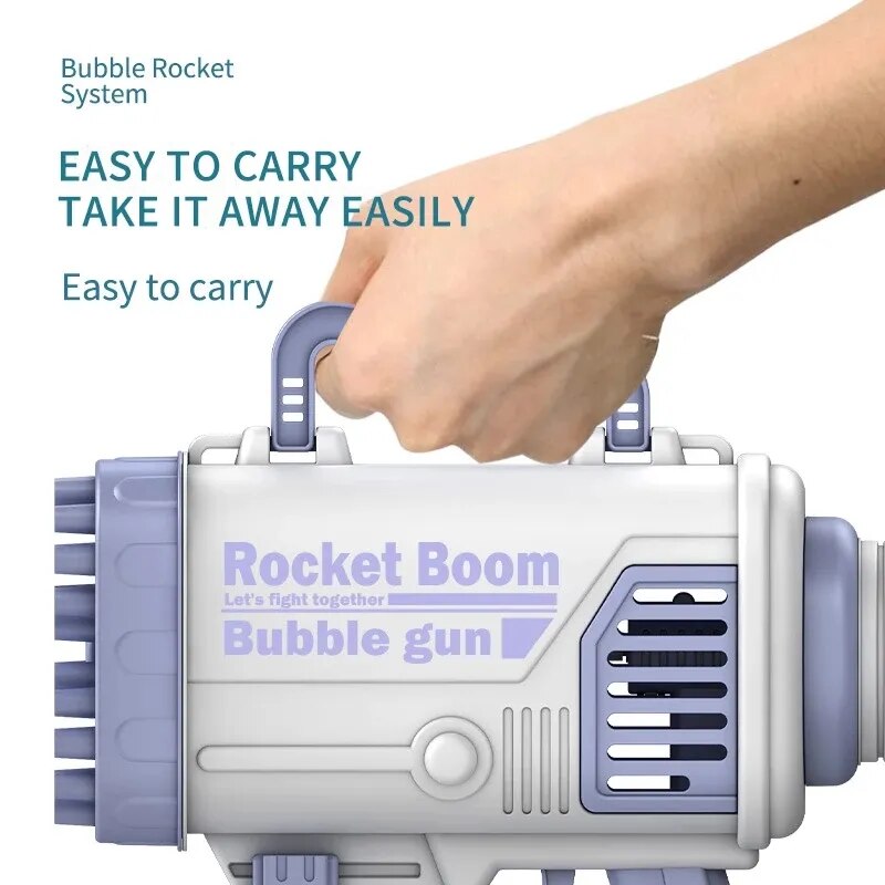 Upgrade Gatling Bubble Guns For Kids Electric Automatic Flashing Bubble Machine Rocket Launcher Children Toys Boys Girls Gift