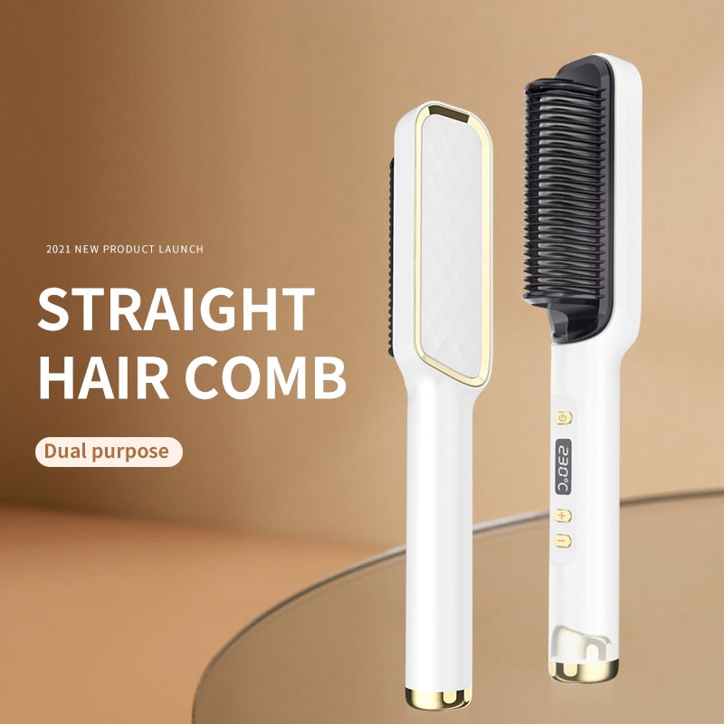 Multifunctional straightener straightener brush electric heat comb straightener curler hair fast modeling tool