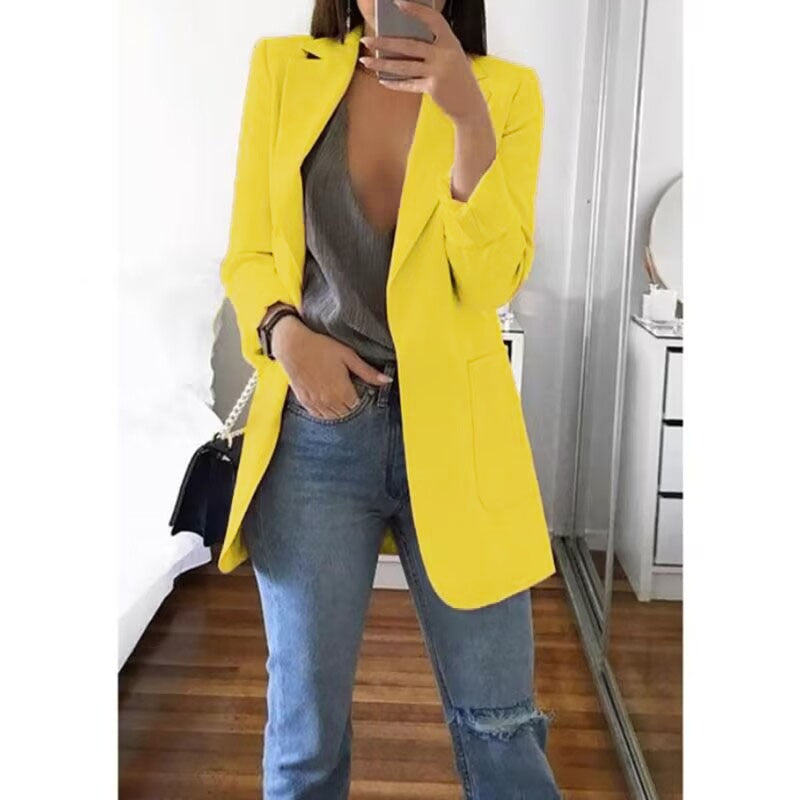 Women's Blazers Jacket 2022 Spring and Autumn Female Jacket Oversize Office Long Sleeve Solid Color Coat Loose Casual Clothes