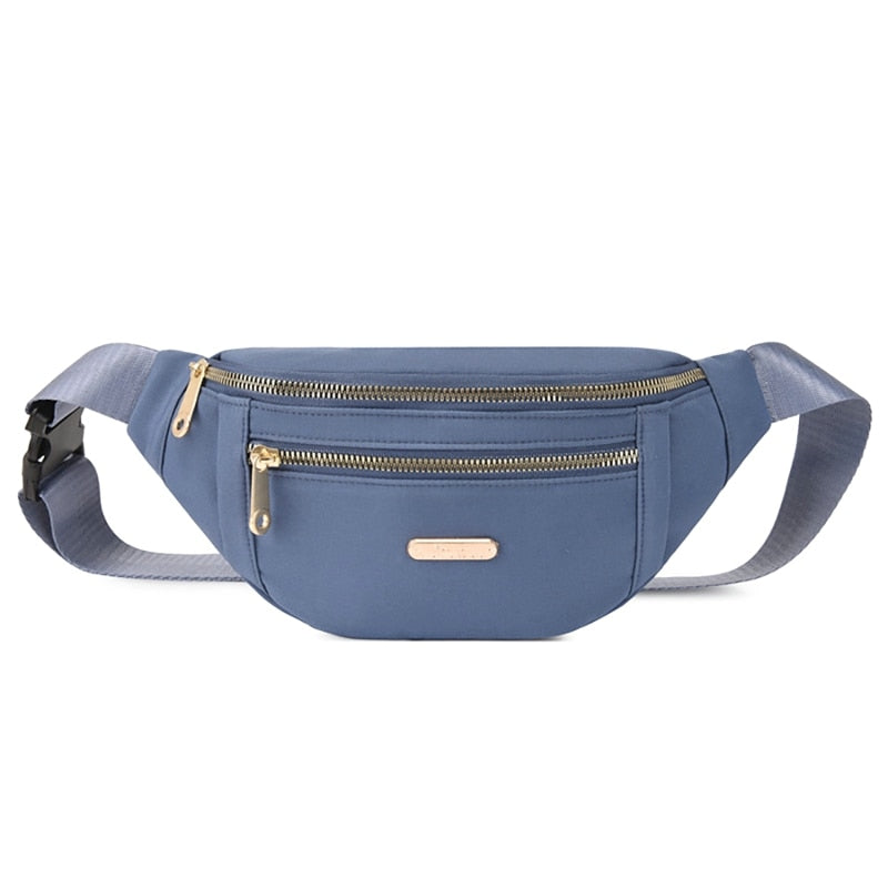 Women Plaid Waist Bag Female Oxford Waterproof Belt Bags Designer Crossbody Chest Bag Ladies Fashion Fanny Pack Banana Hip Purse