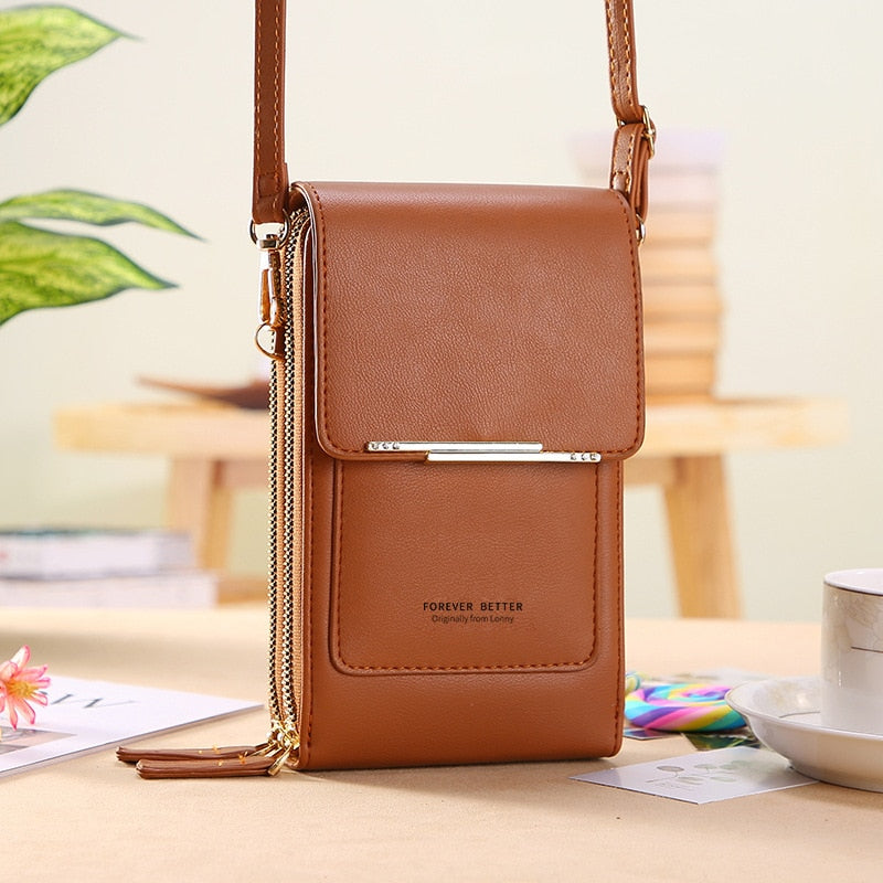 Fashion Handbag Bag of Women Soft Leather Women's Bag Small Wallets Touch Screen Cell Phone Purse Crossbody Shoulder Bag