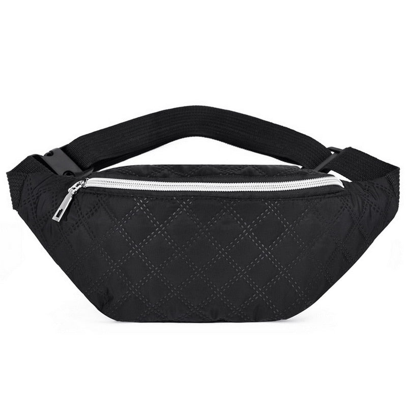 Women Plaid Waist Bag Female Oxford Waterproof Belt Bags Designer Crossbody Chest Bag Ladies Fashion Fanny Pack Banana Hip Purse