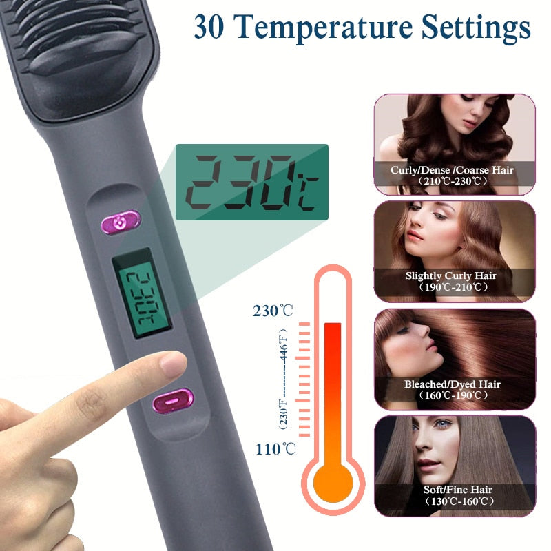 Multifunctional straightener straightener brush electric heat comb straightener curler hair fast modeling tool