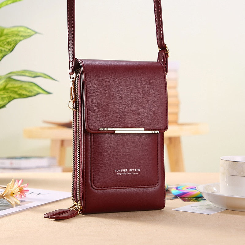 Fashion Handbag Bag of Women Soft Leather Women's Bag Small Wallets Touch Screen Cell Phone Purse Crossbody Shoulder Bag