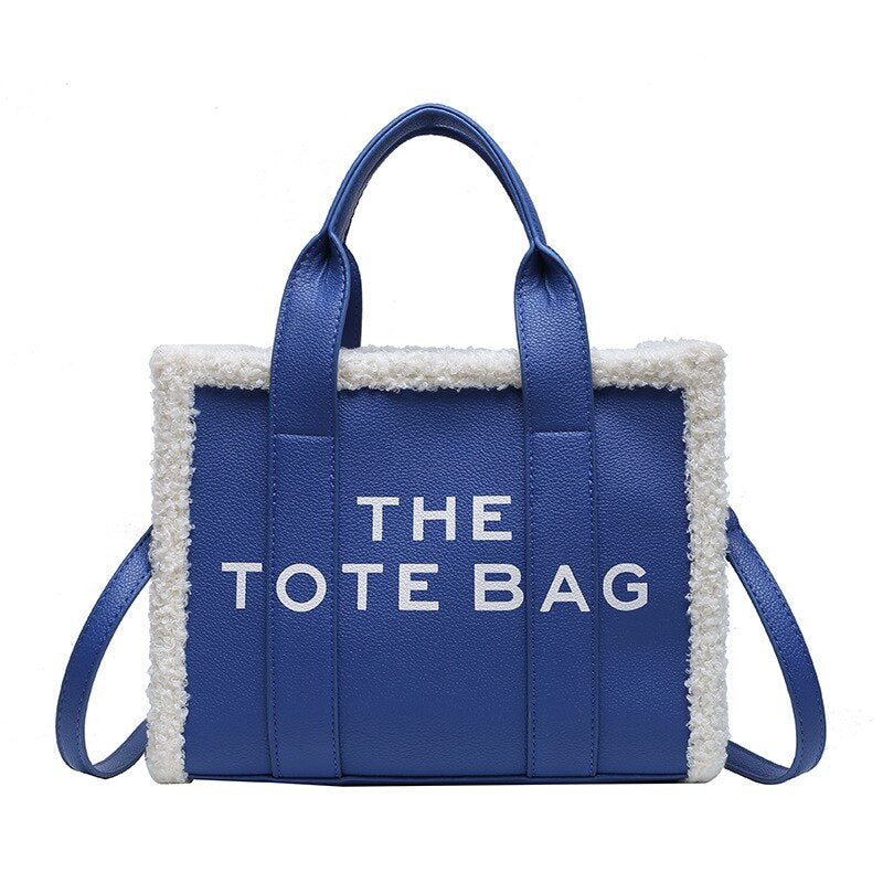 Tote Bag for Women Winter Designer Lamb Wool PU Fashion Letters Handbags Women's Luxury Shoulder Crossbody Bags Handbag Totes