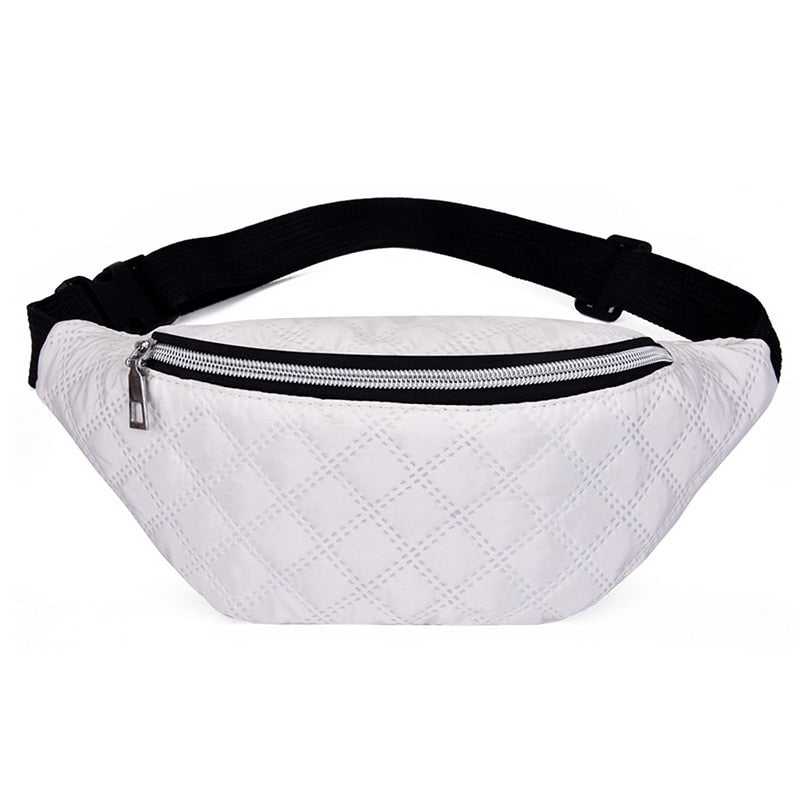 Women Plaid Waist Bag Female Oxford Waterproof Belt Bags Designer Crossbody Chest Bag Ladies Fashion Fanny Pack Banana Hip Purse