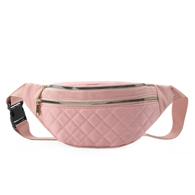 Women Plaid Waist Bag Female Oxford Waterproof Belt Bags Designer Crossbody Chest Bag Ladies Fashion Fanny Pack Banana Hip Purse