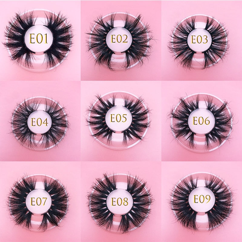 3D MIKIWI real mink lash 25mm E01 extra length and fluffy luxury mink eyelashes natural thick Eye lashes wispy makeup extension