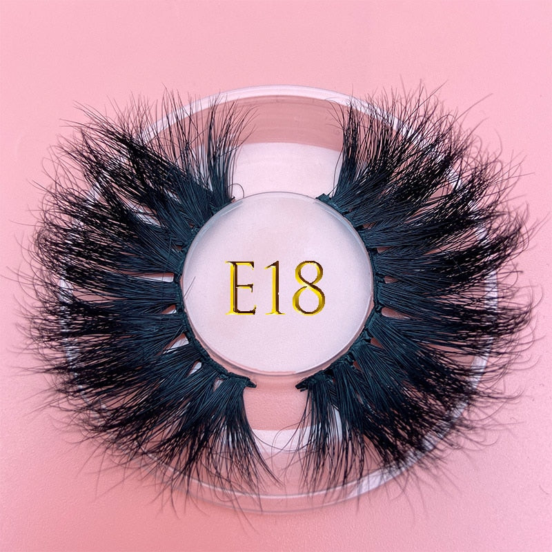 3D MIKIWI real mink lash 25mm E01 extra length and fluffy luxury mink eyelashes natural thick Eye lashes wispy makeup extension