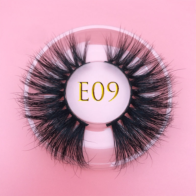 3D MIKIWI real mink lash 25mm E01 extra length and fluffy luxury mink eyelashes natural thick Eye lashes wispy makeup extension