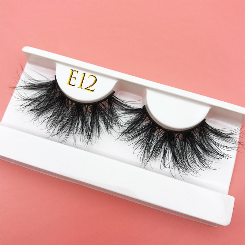 3D MIKIWI real mink lash 25mm E01 extra length and fluffy luxury mink eyelashes natural thick Eye lashes wispy makeup extension