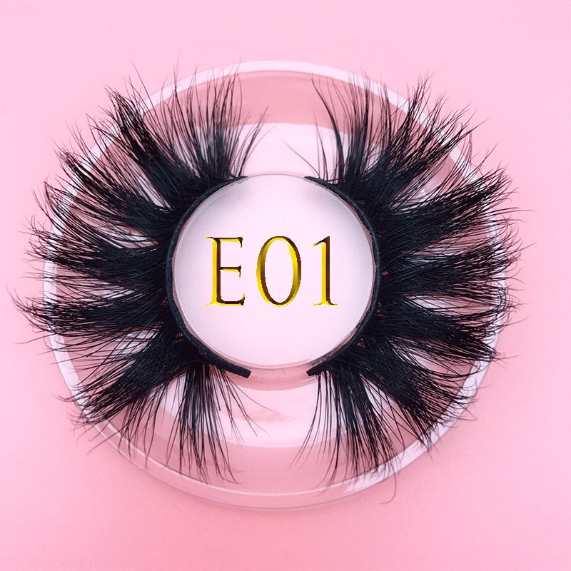 3D MIKIWI real mink lash 25mm E01 extra length and fluffy luxury mink eyelashes natural thick Eye lashes wispy makeup extension