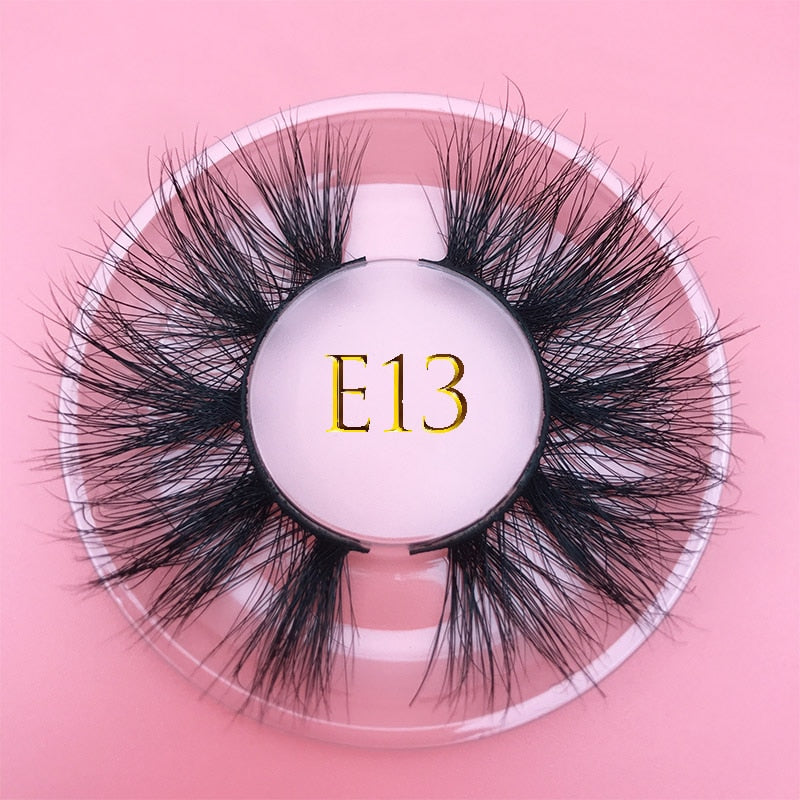 3D MIKIWI real mink lash 25mm E01 extra length and fluffy luxury mink eyelashes natural thick Eye lashes wispy makeup extension